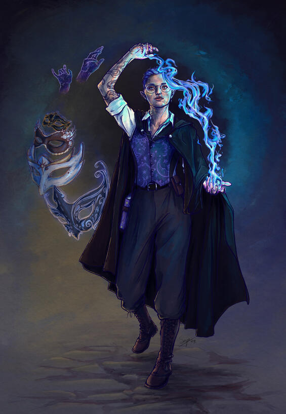 Character illustration, illusion wizard, 2024