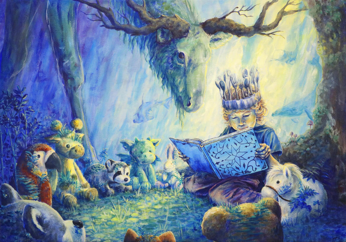 Ja asiat olivat kuten ne aina olivat olleet &quot;And things were as they had always been&quot; Acrylic, oil and screen print on canvas 70 x 100 cm, 2023