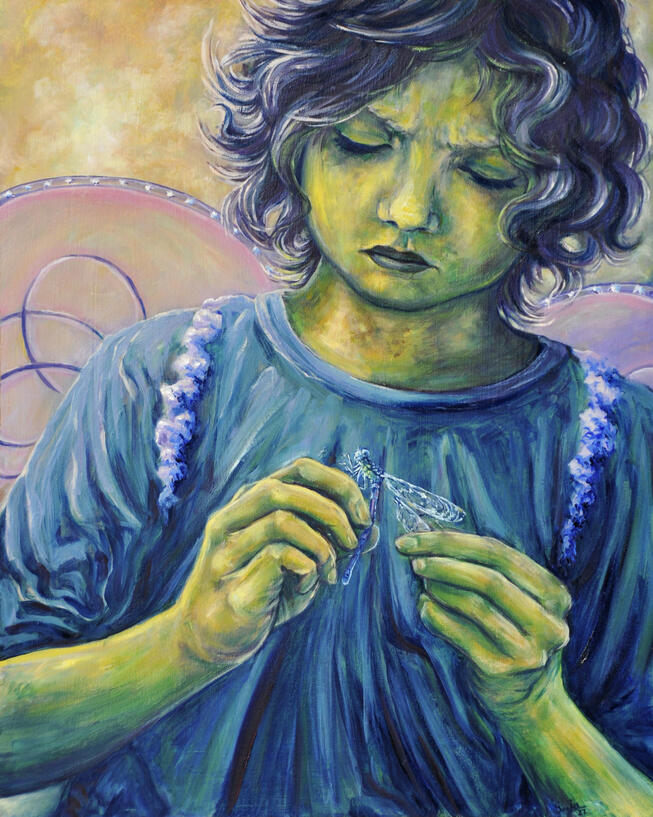 Kateudesta &quot;Out of envy&quot; Oil and acrylic on panel 50 x 40 cm, 2022